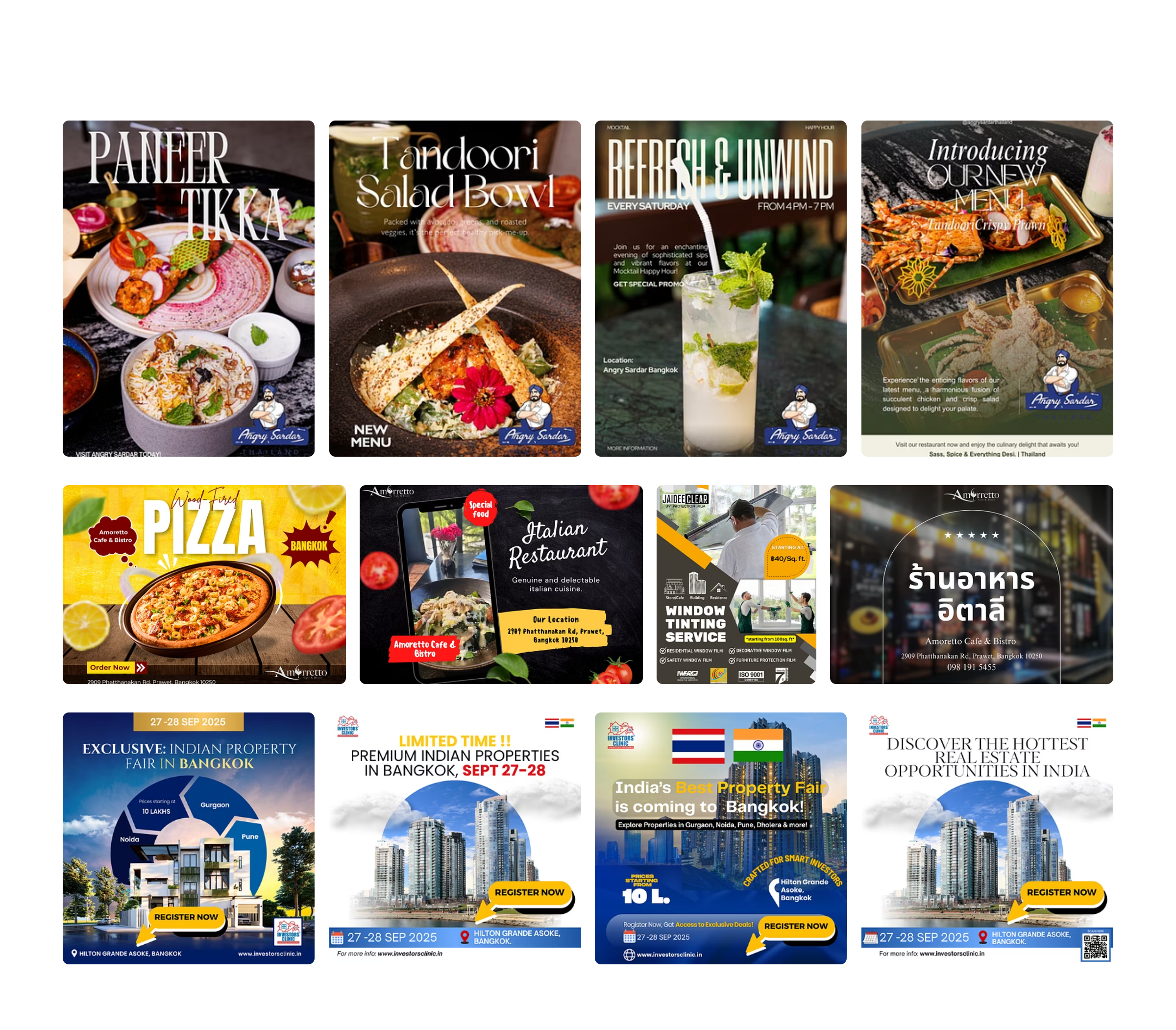 Social media content grid